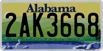 AL license plate 2AK3668