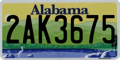 AL license plate 2AK3675