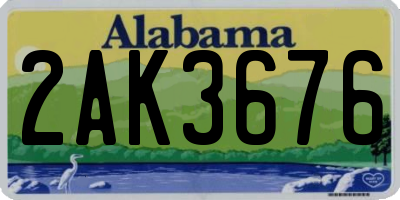 AL license plate 2AK3676