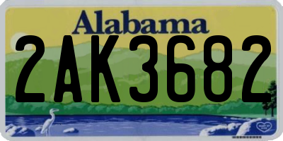 AL license plate 2AK3682
