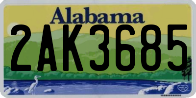 AL license plate 2AK3685