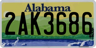 AL license plate 2AK3686