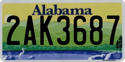 AL license plate 2AK3687