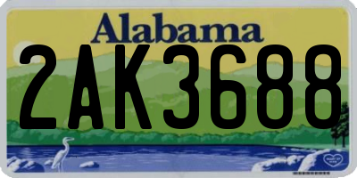 AL license plate 2AK3688