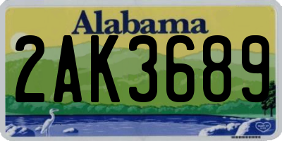 AL license plate 2AK3689