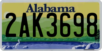AL license plate 2AK3698