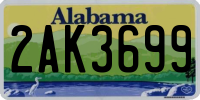 AL license plate 2AK3699