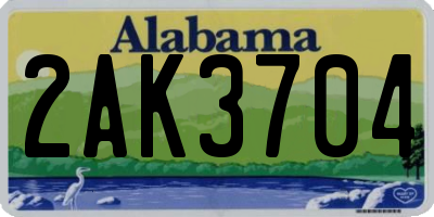 AL license plate 2AK3704