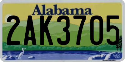 AL license plate 2AK3705