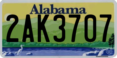 AL license plate 2AK3707