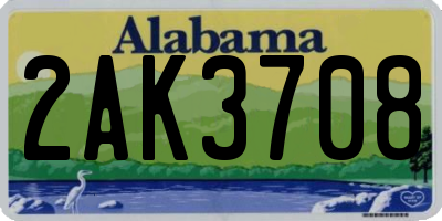 AL license plate 2AK3708