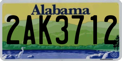 AL license plate 2AK3712