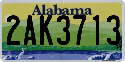 AL license plate 2AK3713