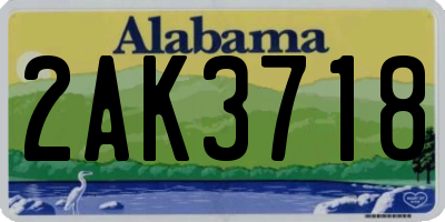 AL license plate 2AK3718