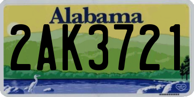 AL license plate 2AK3721