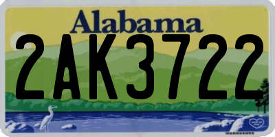 AL license plate 2AK3722