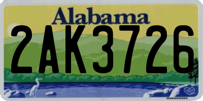 AL license plate 2AK3726