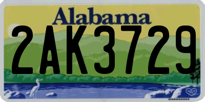 AL license plate 2AK3729
