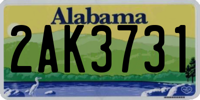 AL license plate 2AK3731
