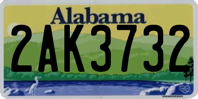 AL license plate 2AK3732