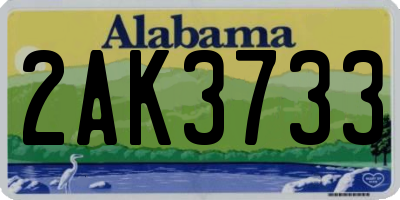 AL license plate 2AK3733