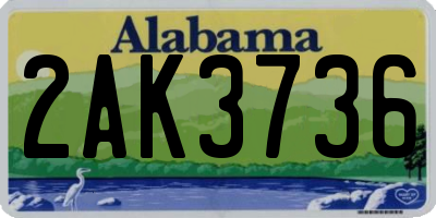 AL license plate 2AK3736