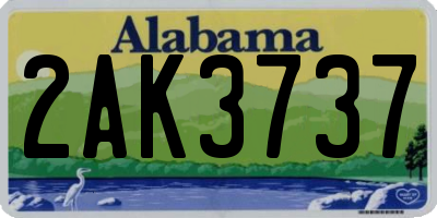 AL license plate 2AK3737