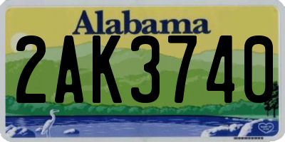 AL license plate 2AK3740