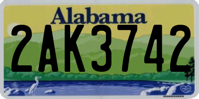 AL license plate 2AK3742