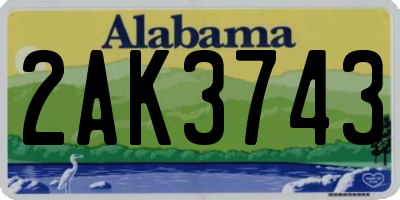AL license plate 2AK3743