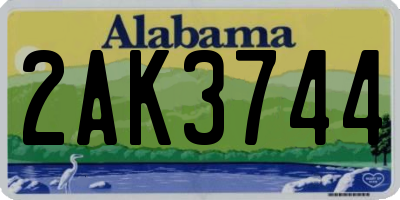 AL license plate 2AK3744