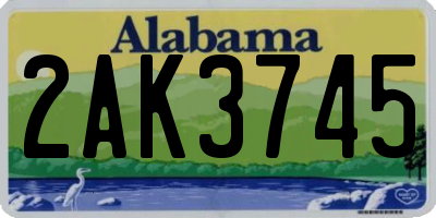 AL license plate 2AK3745