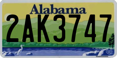 AL license plate 2AK3747