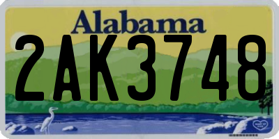 AL license plate 2AK3748