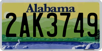 AL license plate 2AK3749