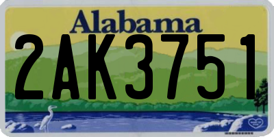AL license plate 2AK3751