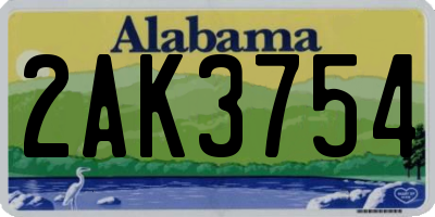 AL license plate 2AK3754