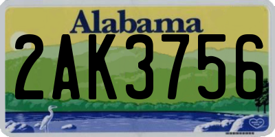 AL license plate 2AK3756