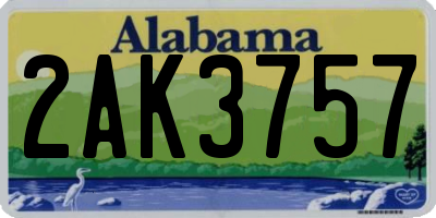 AL license plate 2AK3757