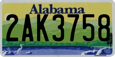 AL license plate 2AK3758