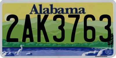 AL license plate 2AK3763