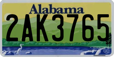 AL license plate 2AK3765