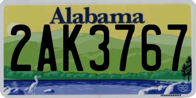 AL license plate 2AK3767