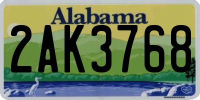 AL license plate 2AK3768
