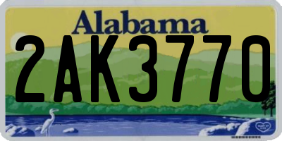 AL license plate 2AK3770