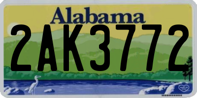 AL license plate 2AK3772
