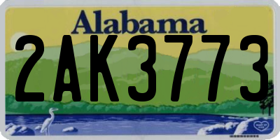 AL license plate 2AK3773