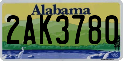 AL license plate 2AK3780