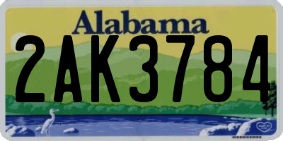AL license plate 2AK3784