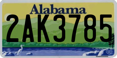 AL license plate 2AK3785